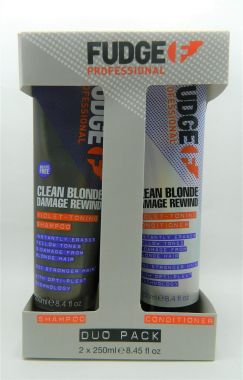 Fudge - Clean Blonde Damage Rewind Shampoo And Conditioner 2 x 250ml Duo Set